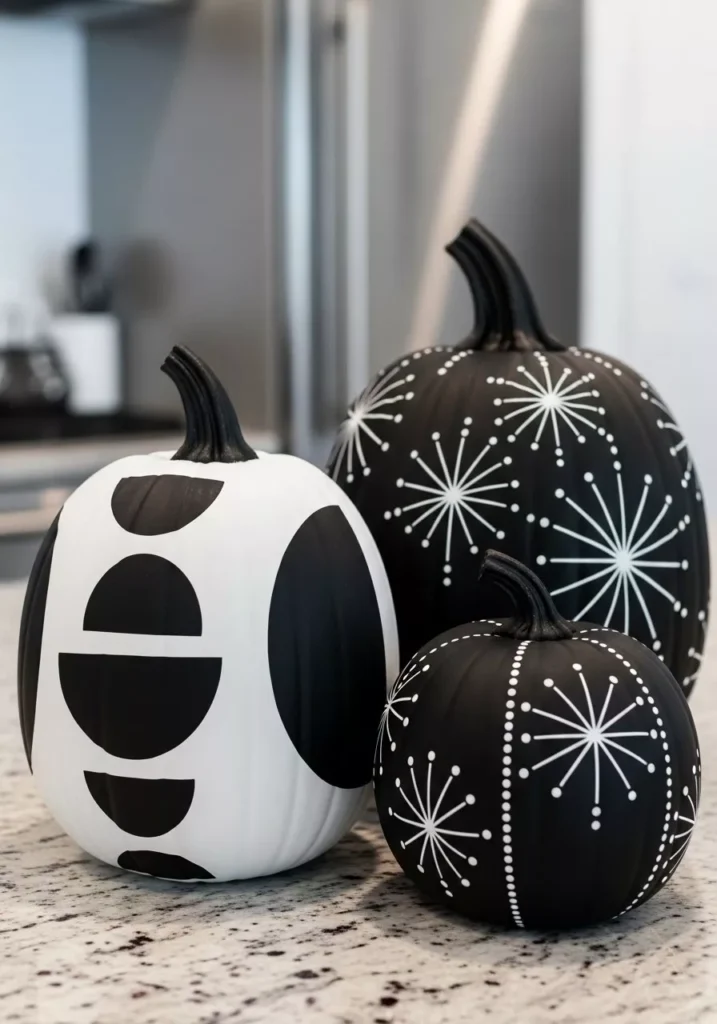 Modern Monochrome Cluster Pumpkins painting ideas